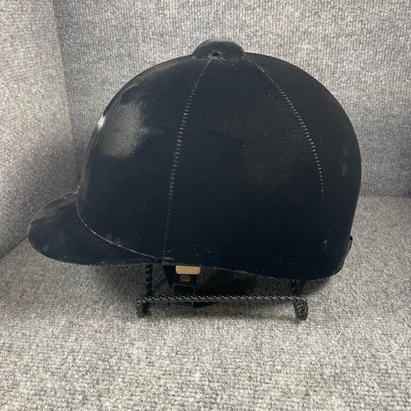 Troxel Grand Prix Gold II Equestrian Riding Helmet Small Black Velvet Show - Picture 1 of 10